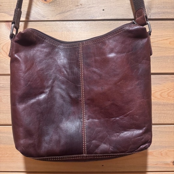 Jack Georges Voyager Flap Pocket Hobo Bag Buffalo Leather BROWN - Picture 5 of 9